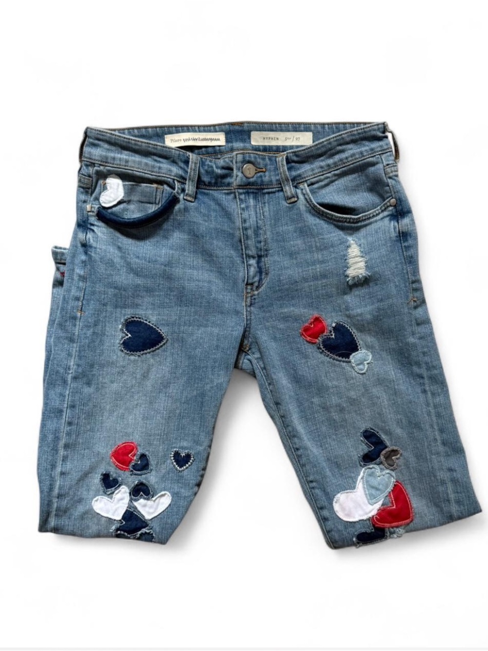 Vintage y2k Pilcro Anthropologie 4th of July jeans with patchwork & embroidery